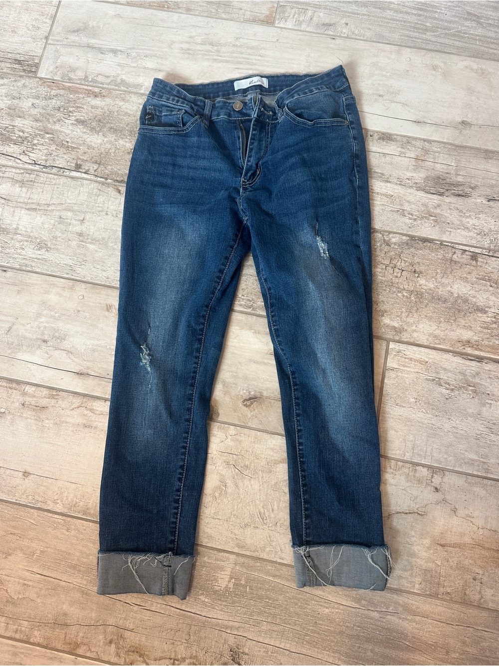KanCan Dark Blue Distressed Boyfriend Jeans size 28